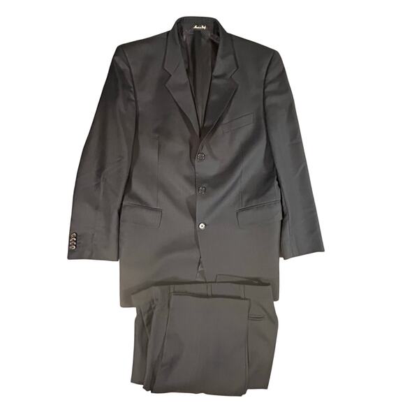 Adolfo 2pc Suit Super 120's 100% Wool Sport Coat Blazer Made in Italy 40R 34W - Picture 1 of 16